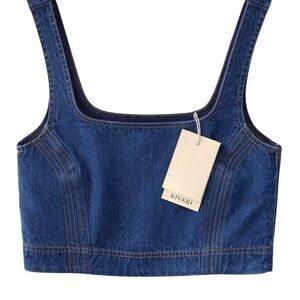 NWT Kivari Carla Denim Top XS